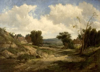 Paisaje con cabañas, 1864