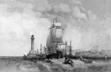 Margate, Kent, grabado por Henry Wallis, c.1830