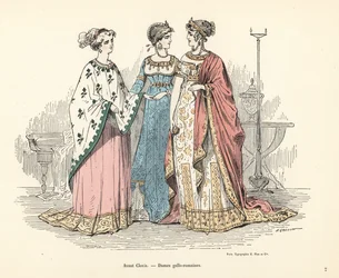 Trajes de mujeres galorromanas de la época anterior al rey Clodoveo I, 5