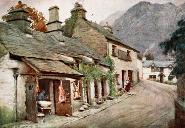 La vieja carnicería, Coniston Village, de una cartera de impresiones de las acuarelas originales, c.1920
