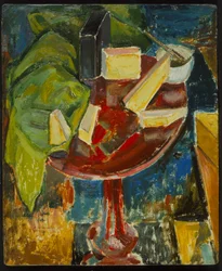 Naturaleza muerta con mesa roja, c.1919