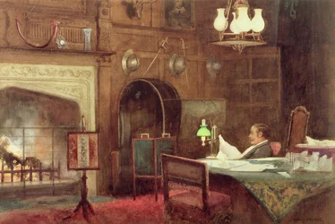 Interior de un salón panelado