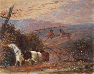 Acercándose a Buffalo, c.1858 (acuarela y gouache sobre papel)