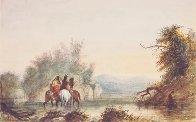 Horse-Shoe Creek, c.1837 (lápiz, acuarela y gouache sobre papel)