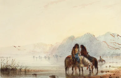 Mujeres indias, Shoshones, c.1837 (acuarela sobre papel)