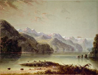 Paisaje lacustre (montaña Wind River)