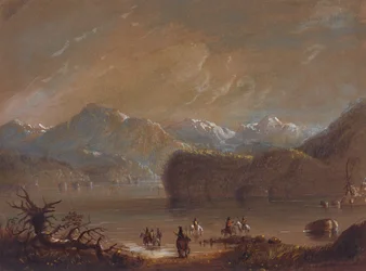 Lago, Wind River Mountains, c.1837 (acuarela sobre papel)