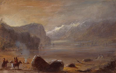 Lake, Wind River Range, c.1837 (lápiz, acuarela y gouache sobre papel)