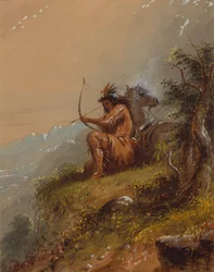 Campamento de suministros de Pawnee, c.1837 (acuarela sobre papel)