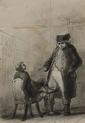 Samuel Johnson y Thomas Davies en una librería (de James Boswell, *Vida de Samuel Johnson*, 1791)