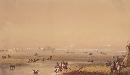 Escena cerca de Fort Laramie, c.1837 (lápiz, acuarela y gouache sobre papel)