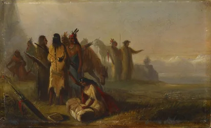 Escena de tramperos e indios