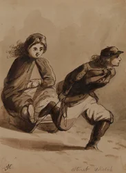 Boceto callejero. La galantería de un niño