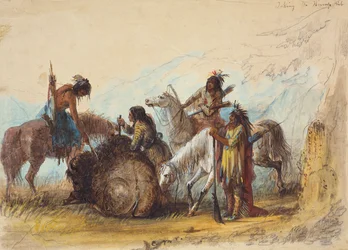 Tomando la joroba de la costilla, c.1858 (lápiz, acuarela y gouache sobre papel)