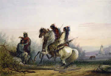 Los cazadores y los indígenas se comunican mediante señas