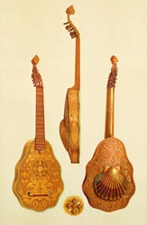 Laúd de la reina Isabel I de John Rose, 1580, de «Musical Instruments»