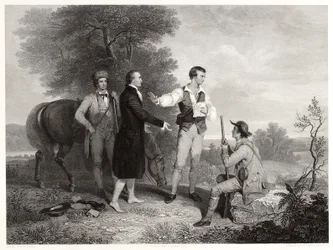 La Captura del Mayor Andre, después de Asher B. Durand, c.1846 (grabado)