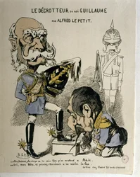 GUERRA FRANCO-PRUSIANA: Caricatura de Guillermo I de Prusia y Napoleón III de Fran...