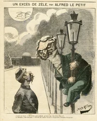 Ilustración de Alfred Le Petity (1841-1909) para la portada de Le Grelot