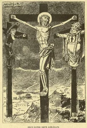 Ilustración de Alfred Le Pete (1841-1909) en Gros-Jean y su cura