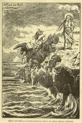 Ilustración de Alfred Le Pete (1841-1909) en Gros-Jean y su cura