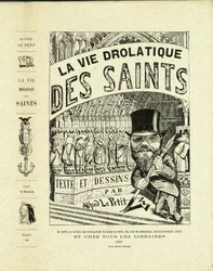 Ilustración de Alfred The Little (1841-1909) en La Vida Drolática de los Santos - Dibujantes, Autorretrato - Santos - Alfred The Little