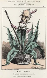 El Cactus Espinoso: Caricatura sobre Louis Charles Delescluze (1809 - 1871) - il. del 16/01/1871 en “Flores, Frutas y Verduras del Día”