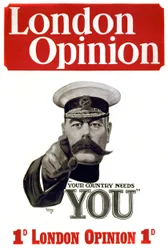 Primera Guerra Mundial: cartel para el reclutamiento de soldados británicos: Comandante Lord Horatio Herbert Kitchener de Jartum (1850-1916), soldado y estadista británico señalando a los potenciales militares “El país te necesita”. Dibujo de Alfred Leete 
