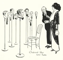Selección de hombres como sombreros (litografía)