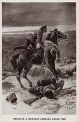 Rescatando a un camarada herido bajo fuego, Primera Guerra Mundial