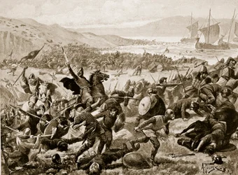 La gran batalla de Brunanburh, 937, ilustración de 