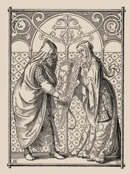 Die Nibelungen. Solicitud del escudo de Hagen, 1840-1841