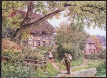 Un camino en Houghton, Suffolk, de The Cottages and the Village Life of Rural England publicado por Dent & Sons Limited, 1912