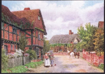 Cabañas en East Hagbourne, de The Cottages and the Village Life of Rural England publicado por Dent & Sons Limited, 1912