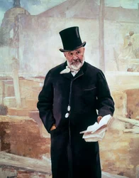 Retrato de Jean-Charles Adolphe Alphand (1817-1891), ingeniero francés, Óleo sobre lienzo de Alfred Philippe Roll (1846-1919)