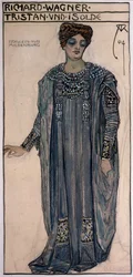 Copia de un diseño de vestuario para Isolda, para una producción de «Tristán e Isolda» de Richard Wagner (1813-83) en la Ópera de la Corte de Viena, febrero de 1903, 1904