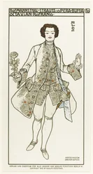 Diseño de vestuario para la ópera Der Rosenkavalier El caballero de la rosa de Richard Strauss, 1910