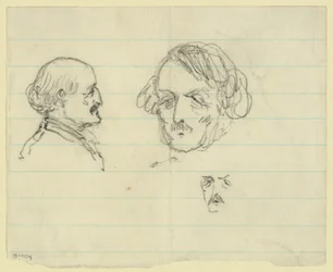 Tres retratos busto, incluyendo a Benjamin Butler