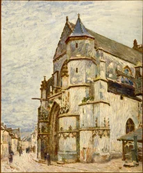 Iglesia en Moret después de la lluvia
