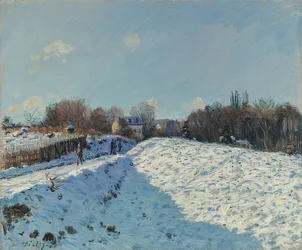 Louveciennes bajo la nieve, efecto de nieve en Louveciennes, 1874