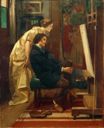 A.Stevens, El pintor y su modelo