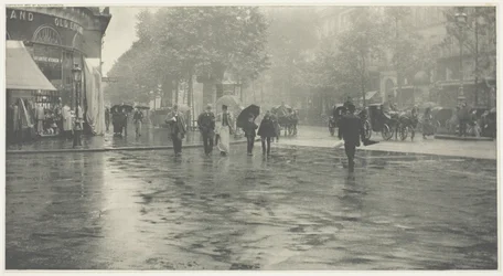 Un día lluvioso en el bulevar, París
