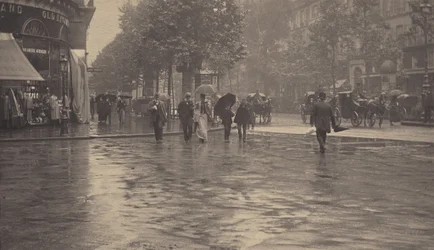 Un día lluvioso en el bulevar, París