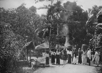 Una aldea en la jungla, c1890, 1910