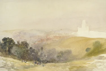 Durham desde las Colinas Rojas, 1880-86