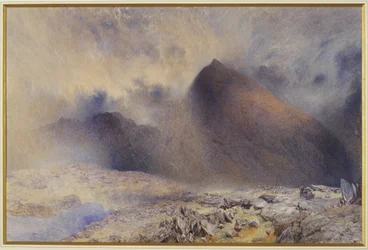 Monte Snowdon a través de nubes despejadas, 1857