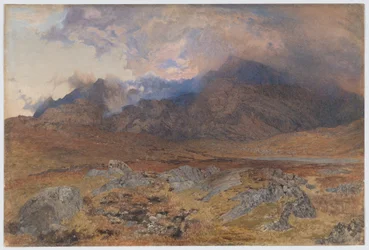 Snowdon, después de una tormenta de granizo de abril [o Snowdon entre nubes que se despejan]