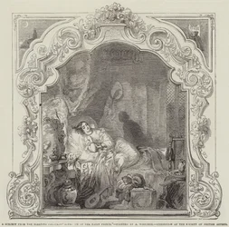 Un tema del Palacio Durmiente, Aproximación del Príncipe Hada, Exposición de la Sociedad de Artistas Británicos