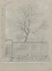 Valla publicitaria y árbol