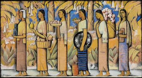 Procesión (gouache y tinta sobre papel)